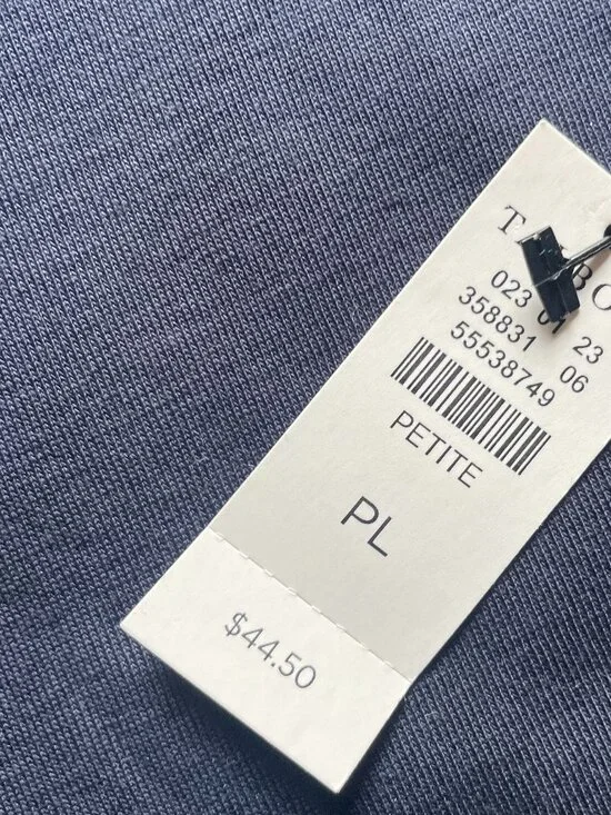 Talbots Navy long sleeve t shirt Nwt Size LP 100% pima cotton - Picture 4 of 5